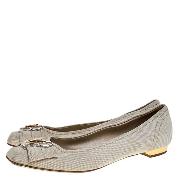 Louis Vuitton Off-White Canvas Love Logo Ballet Flats Size 39.5 - Picture 4 of 4